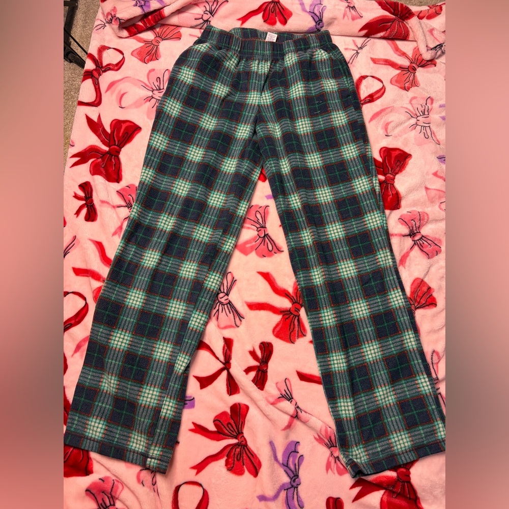 Plaid Wide-Leg Women’s Pants in Teal and Black